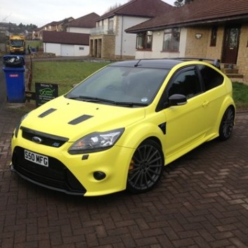 Yellow Ford Focus RS Gloss Car Wrap