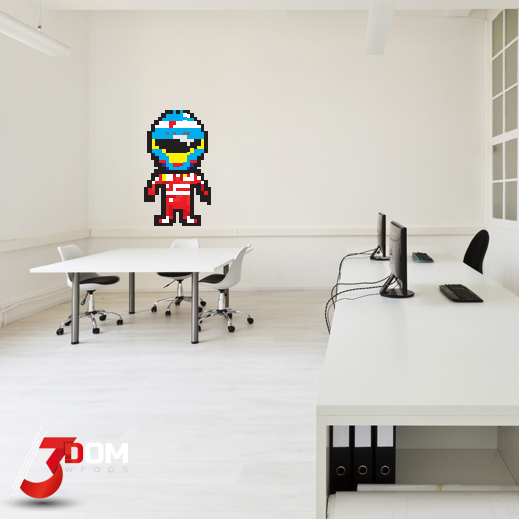 Pixel Art Wall Art Decal - Alonso F1 | 3Dom Wraps