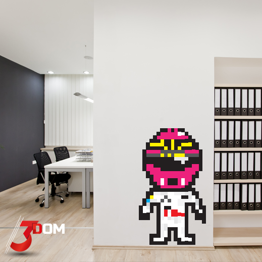 Pixel Art Wall Art Decal - Button F1 | 3Dom Wraps