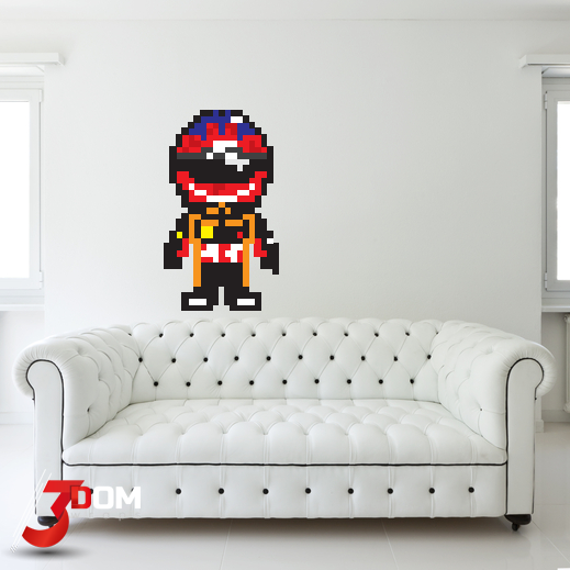 Pixel Art Wall Art Decal - Grosjean F1 | 3Dom Wraps