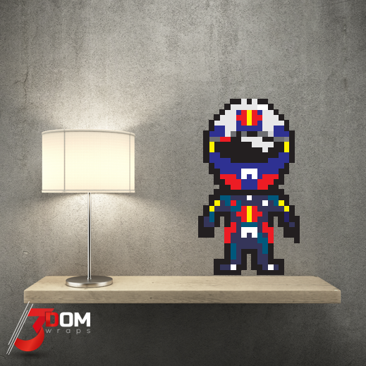 Pixel Art Wall Art Decal - Ricciardo F1 | 3Dom Wraps