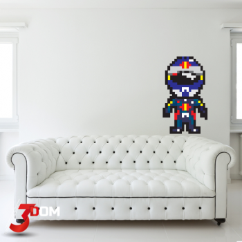Pixel Art Wall Art Decal - Vettel F1 | 3Dom Wraps