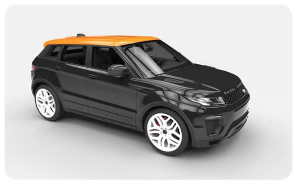 black gloss orange roof wraps evoque