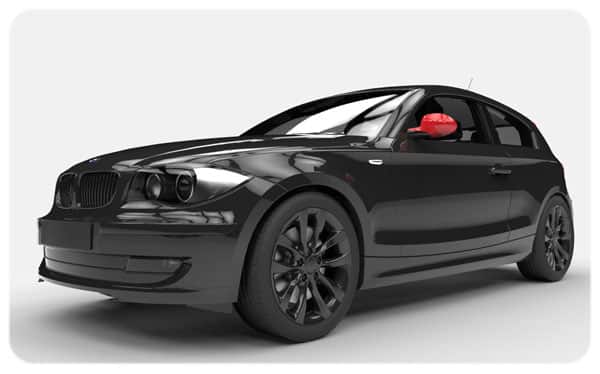 Black Red Gloss Wing Mirror Wrap BMW