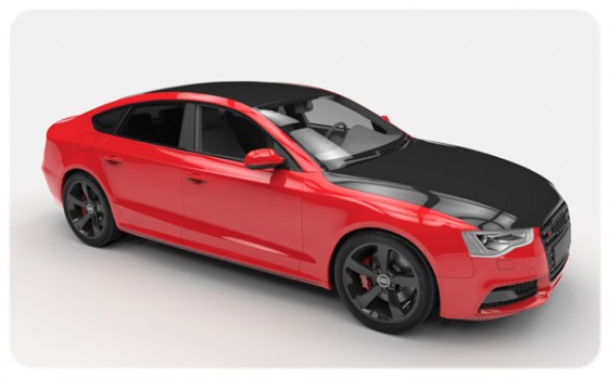 gloss red black roof bonnet wraps audi s5