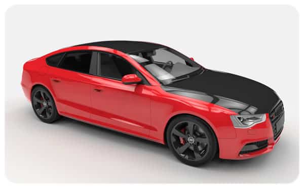 gloss red black roof bonnet wraps audi s5