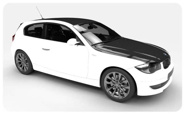 Gloss White Black Bonnet Roof Wrap BMW