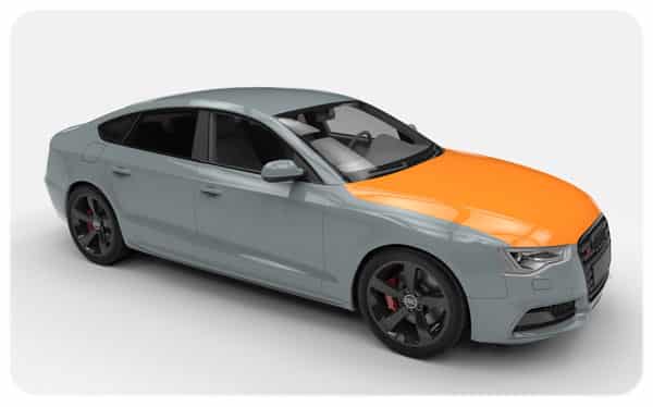 Gloss orange bonnet wrap nardo grey audi S5