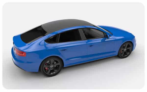 Matte black roof wraps gloss blue audi s5