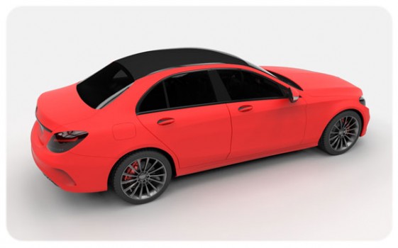 Matte red mercedes gloss black roof wraps