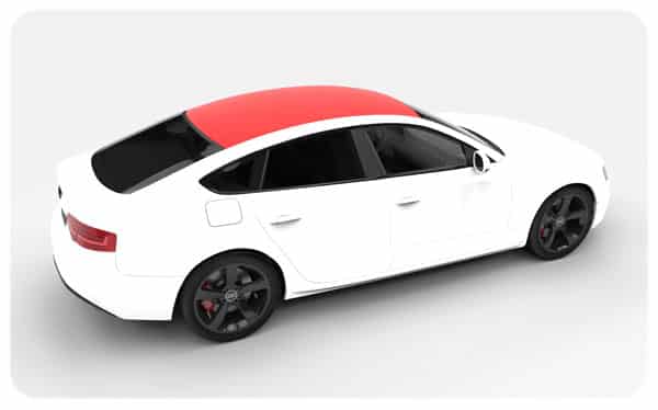 Matte red roof wraps white gloss audi s5