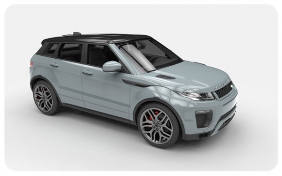 Nardo Grey Black Gloss Roof Wrap Evoque