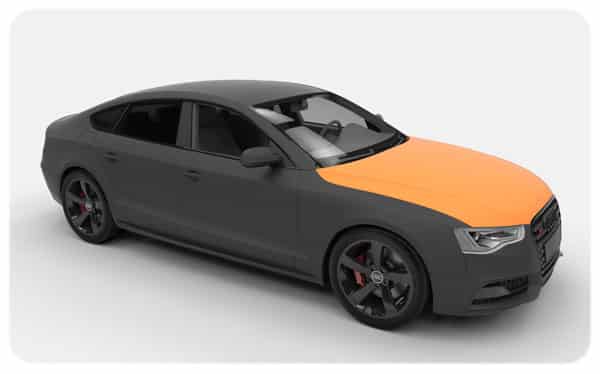 Orange matte bonnet wrap matte black Audi S5