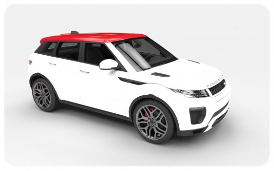 White Red Gloss Roof Wrap Evoque