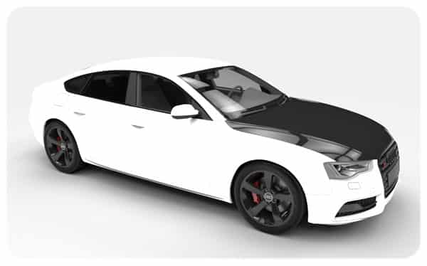 White Gloss Black Bonnet Wrap Audi S5