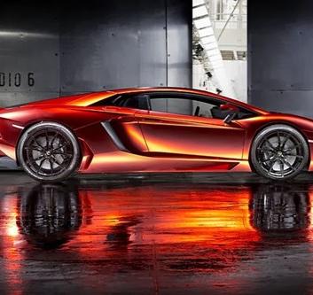 Lamborghini Aventador, Matte Chrome Vehicle Wrapping - Orange