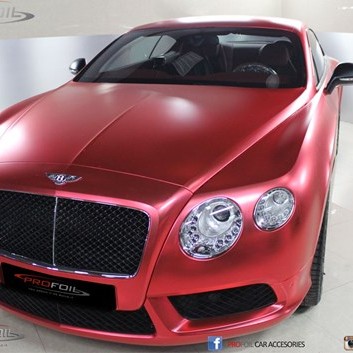 Bentley Continental GT V8 Matte Chrome Vehicle Wrap