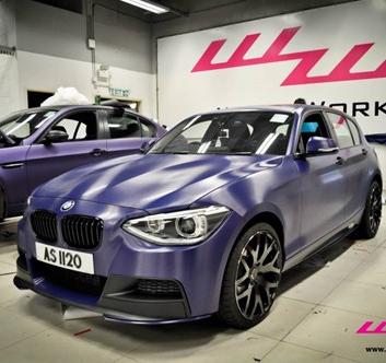 BMW 1 Series, Brushed Car Wrap Blue