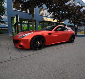 Orange Ferrari FF Matte Chrome Vinyl Car Wrap