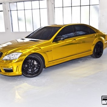 Mercedes S-Class S63 AMG Gold Chrome Car Wraps