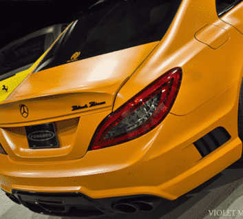 Orange Mercedes CL65 AMG Satin Vehicle Wrapping