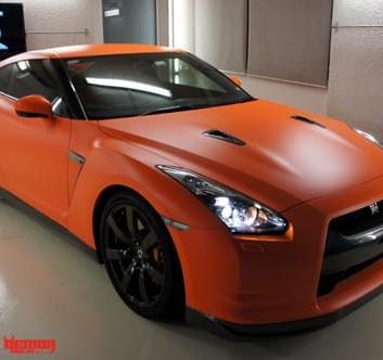 Nissan GTR Matte Orange Vinyl Wrap